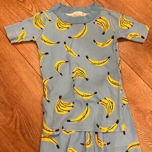 Hanna Andersson Blue and Yellow Banana Pajama Set